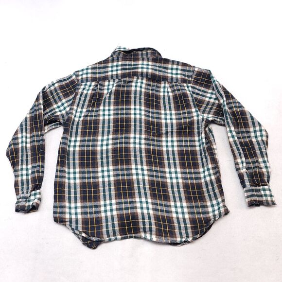 Blue Mountain Tartan Flannel Long Sleeve Button Up Shirt Mens Size L Brown Green - Picture 10 of 10